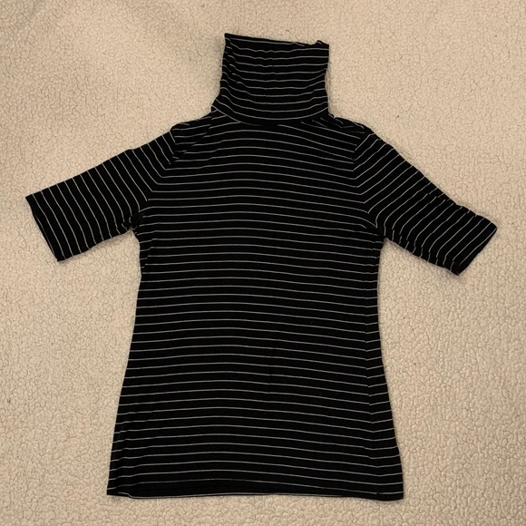 a new day Tops - a new day Short Sleeve Striped Turtleneck